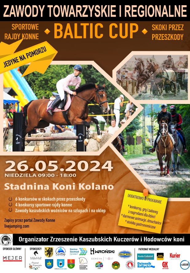 Stadnina koni w Kolanie zaprasza na zawody konne w skokach przez przeszkody - 26.05.2024 r.